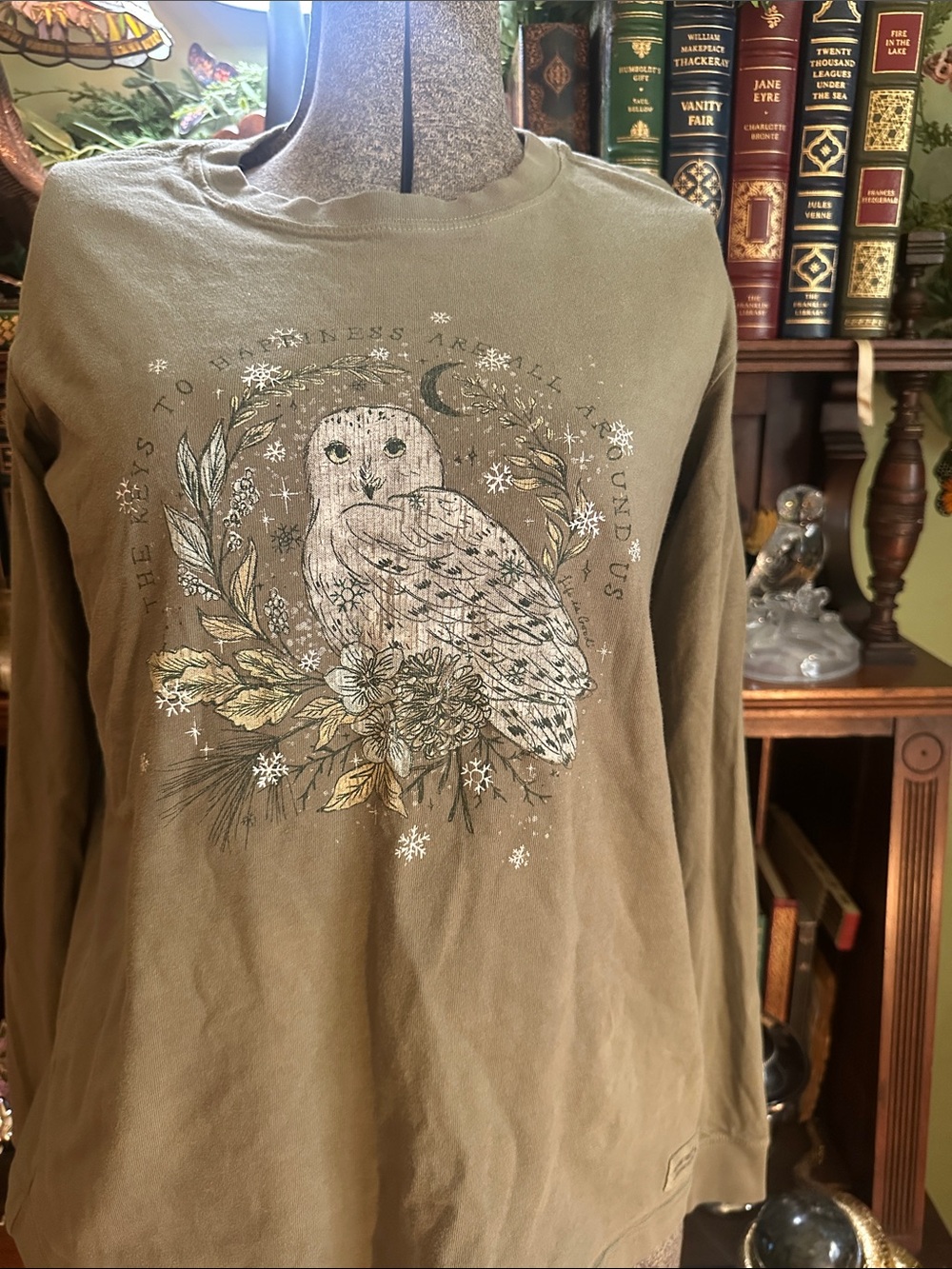 Life Is Good Crusher Long Sleeve Tee Forest Key Magical Night Owl Medium M